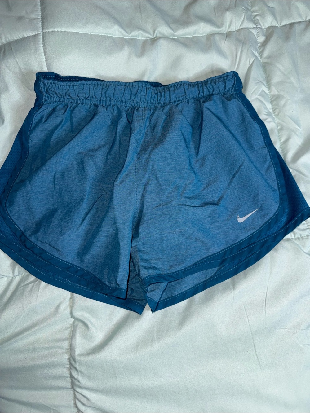 Nike Women's Athletic Shorts in Teal Blue with Reflective Swoosh